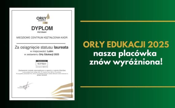 orły edukacji 2025, wyróżnienie dla miedziowego centrum kształcenia kadr